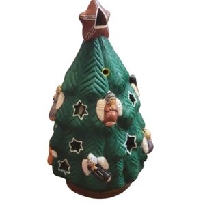 Handcrafted Green Christmas Tree with Angels